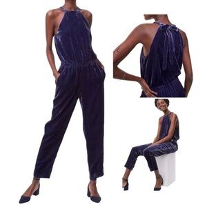 Luxe LOFT Velvet Purple Jumpsuit, Events, Parties Cocktails, Wedding Guest L